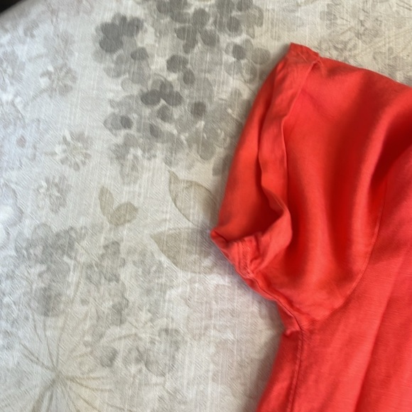 A New Day Vibrant Tangerine Linen Blend Top - Picture 12 of 14